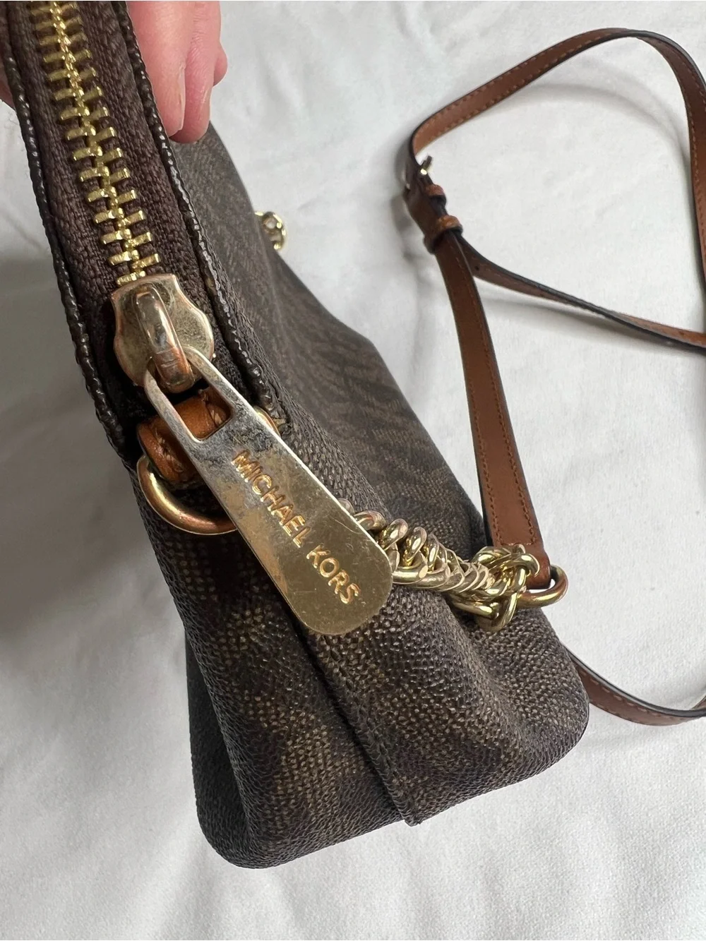 Michael Kors Cindy Signature Logo Dome Crossbody Bag